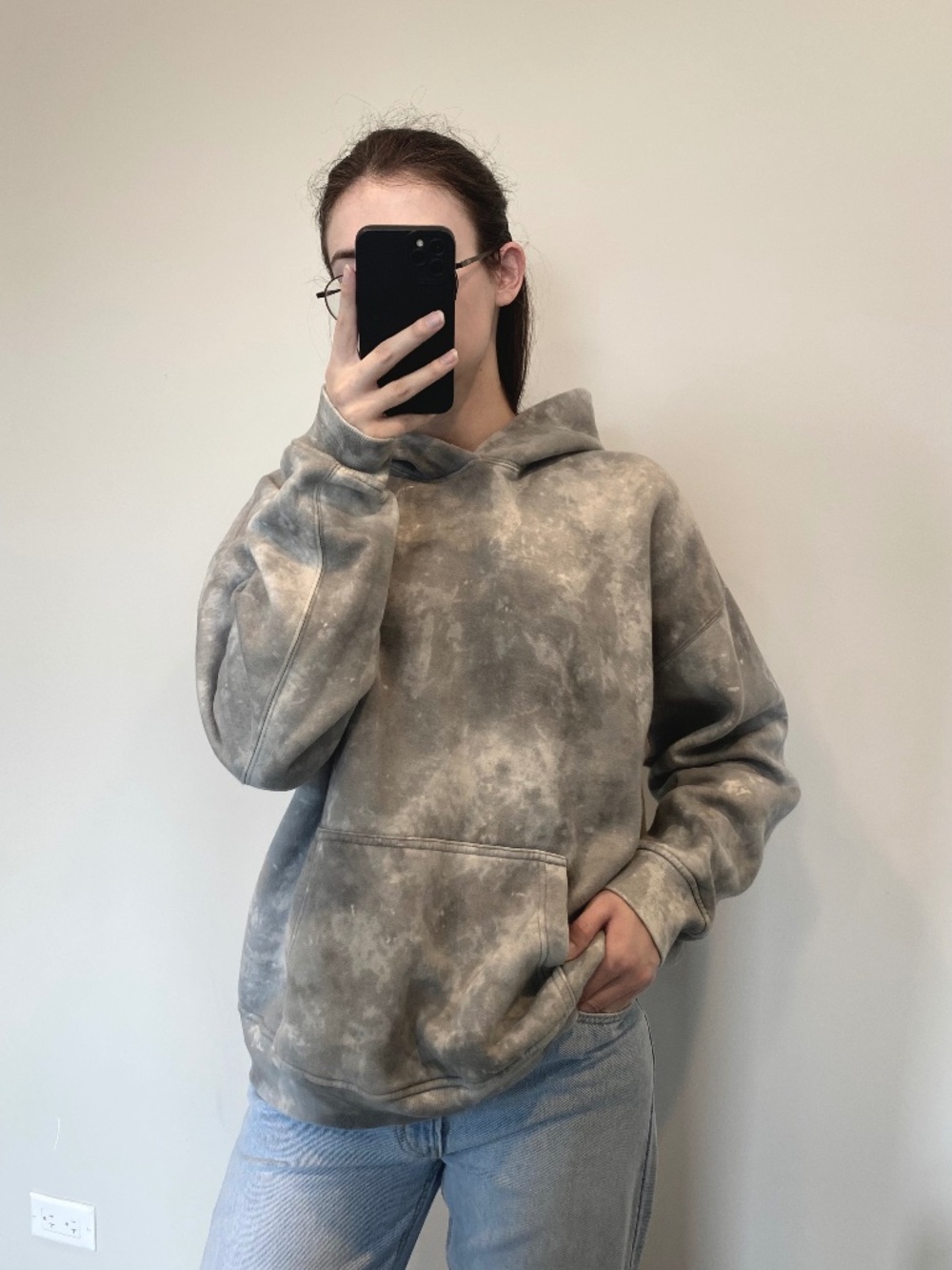 Abercrombie & Fitch Essentials Hoodie Women’s Large Gray Fleece Pullover